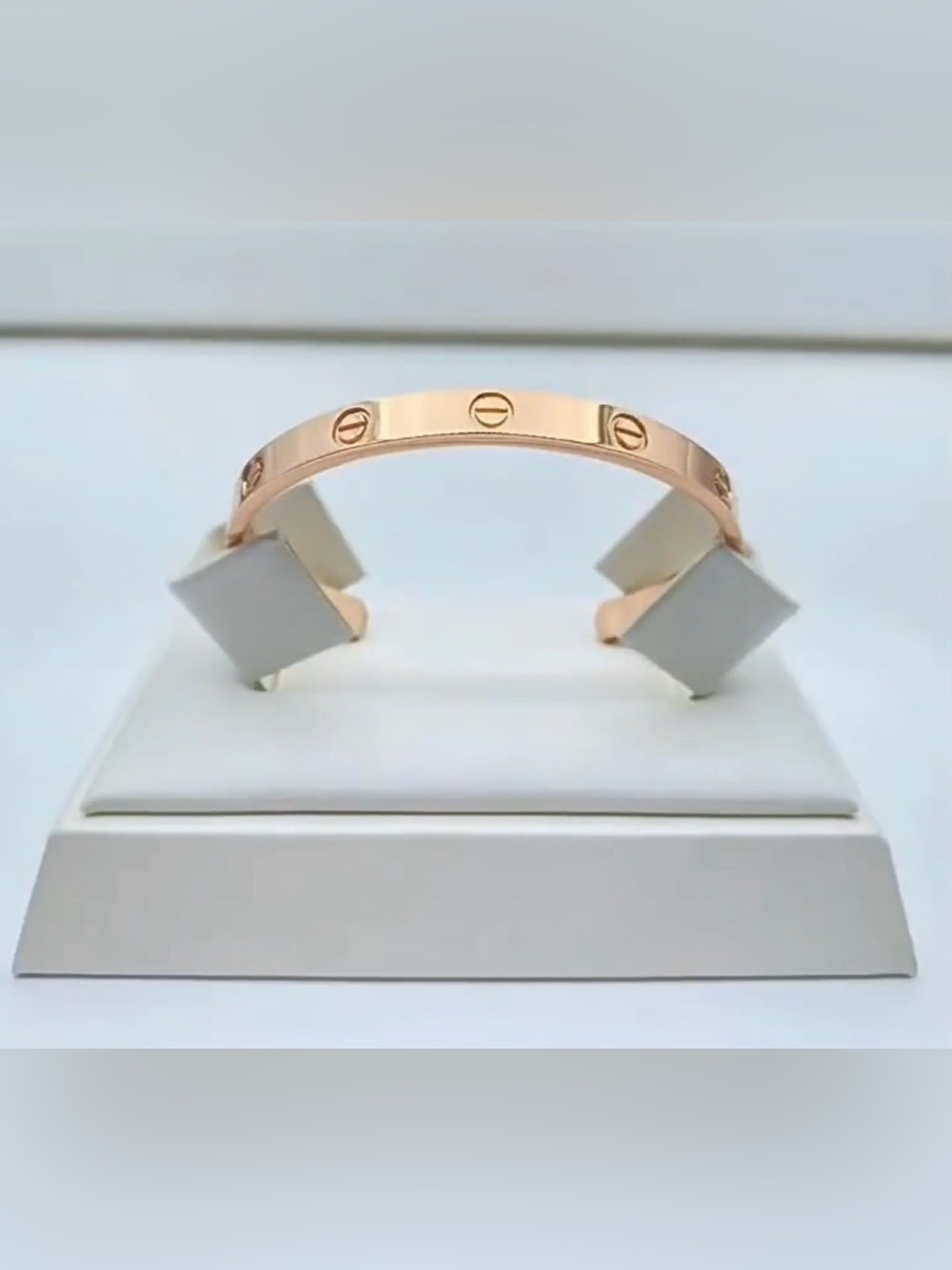 Rose Gold Open Cuff Bracelet with Screw Motif - Women Jewelry